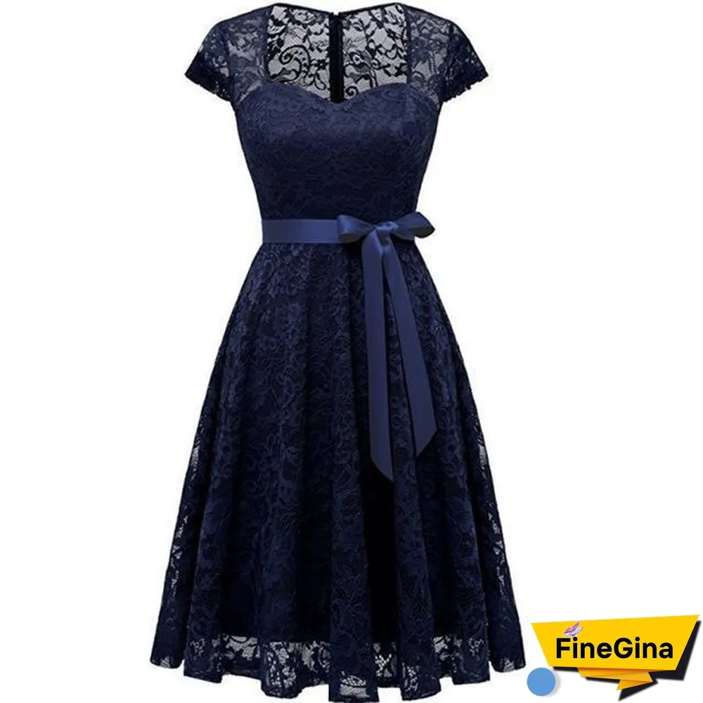 Lace Dress Women Dresses short Sleeve Casual Evening Party A Line Plus size Dress
