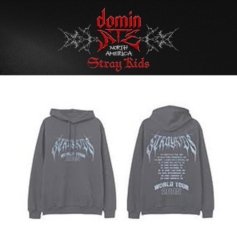 Stray Kids dominATE NORTH AMERICA Black Zip-Up Hoodie