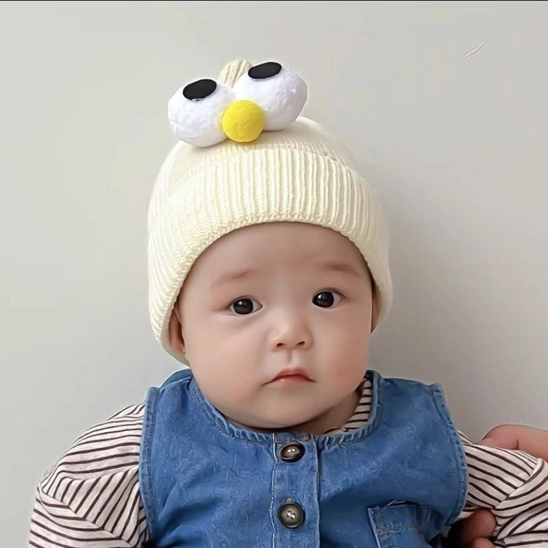 Baby Hat Autumn And Winter Boys And Girls Baby Knitted Wool Hat Cute Super Cute Baby Big Eyes Pullover Cap Trendy