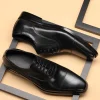 Vintage Mens Cap Toe Leather Oxford Shoes 