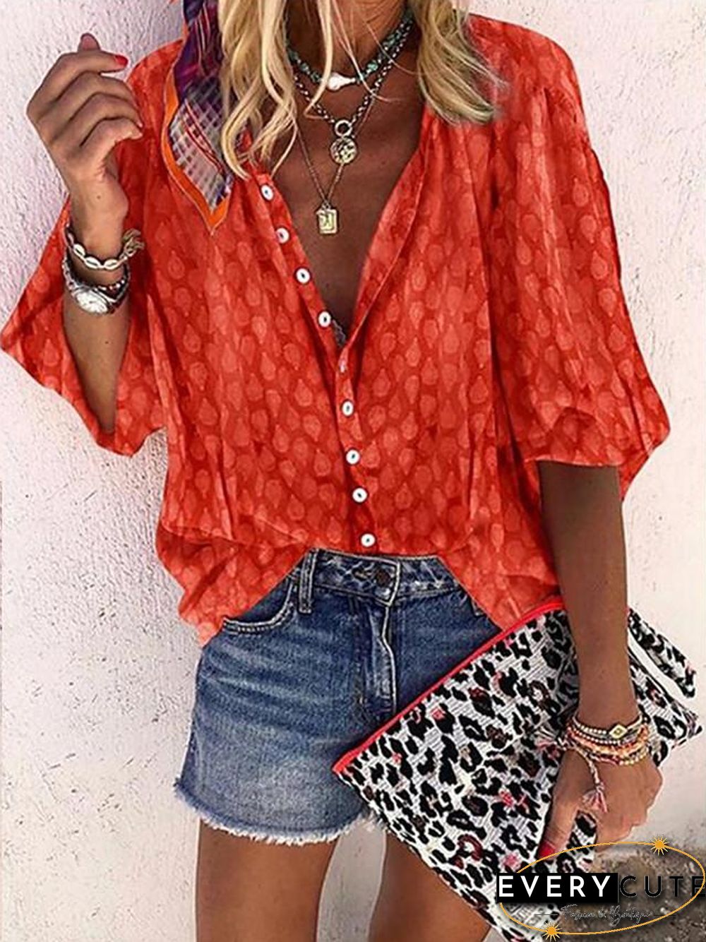 Women's Blouse Shirt Solid Colored Long Sleeve Shirt Collar Tops Basic Basic Top Blue Red Yellow-819