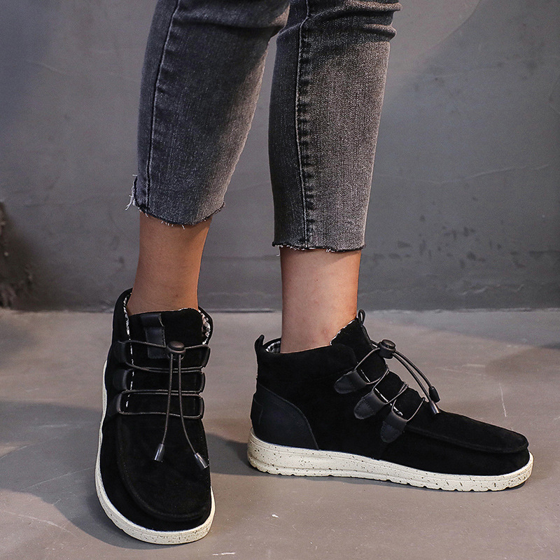 Women's Leisure Fashionable Belt Buckle High Top Shoes