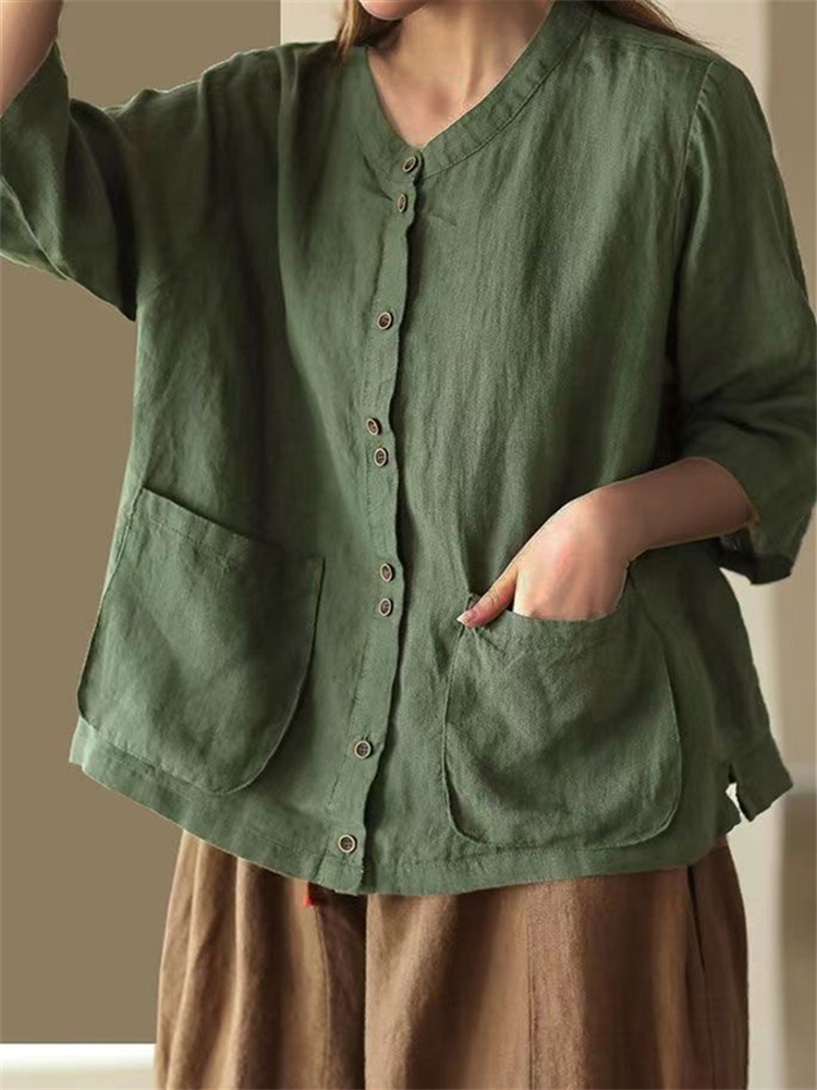 Patch Pockets Oversize Woven Jacket wearshes