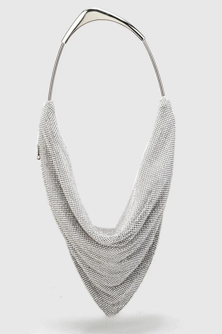 Rhinestone Allover Triangle Formal Party Evening Bag