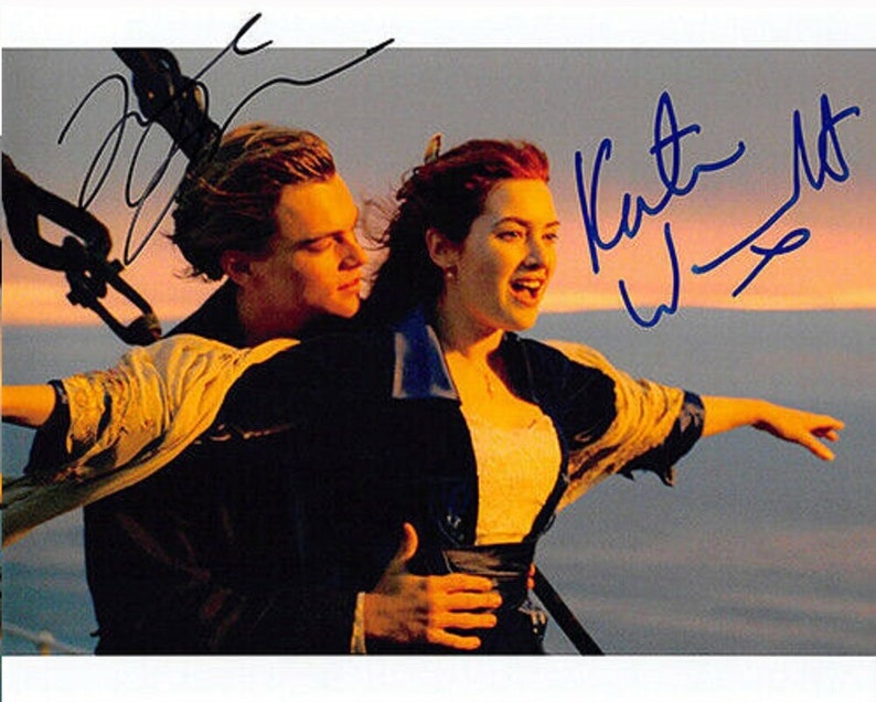 TITANIC CAST Signed Photo Poster painting X2 Leonardo DiCaprio, Kate Winslet wCoA