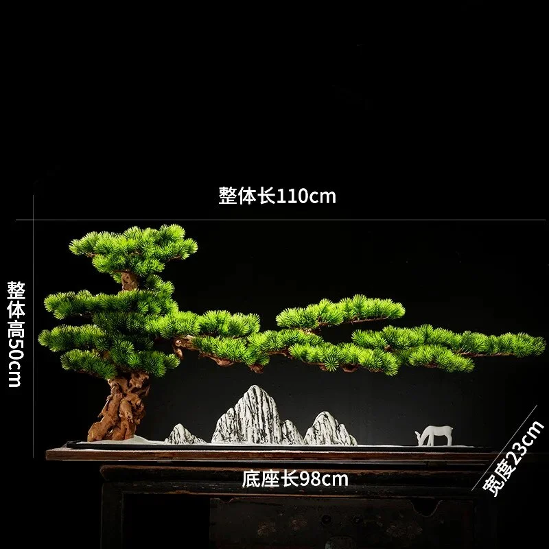 Athvotar Welcome Pine Bonsai Artificial Green Plant, Potted Landscape, Home Porch, Living Room, Office Pines, Soft Decoration