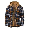 Mens Winter Plaid Shirt Fleece Flannel Jacket by Inlyline