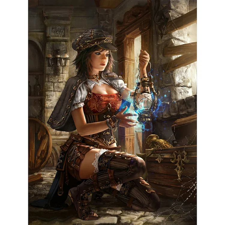 Magic Witch 30*40CM (Canvas) Full Round Drill Diamond Painting gbfke
