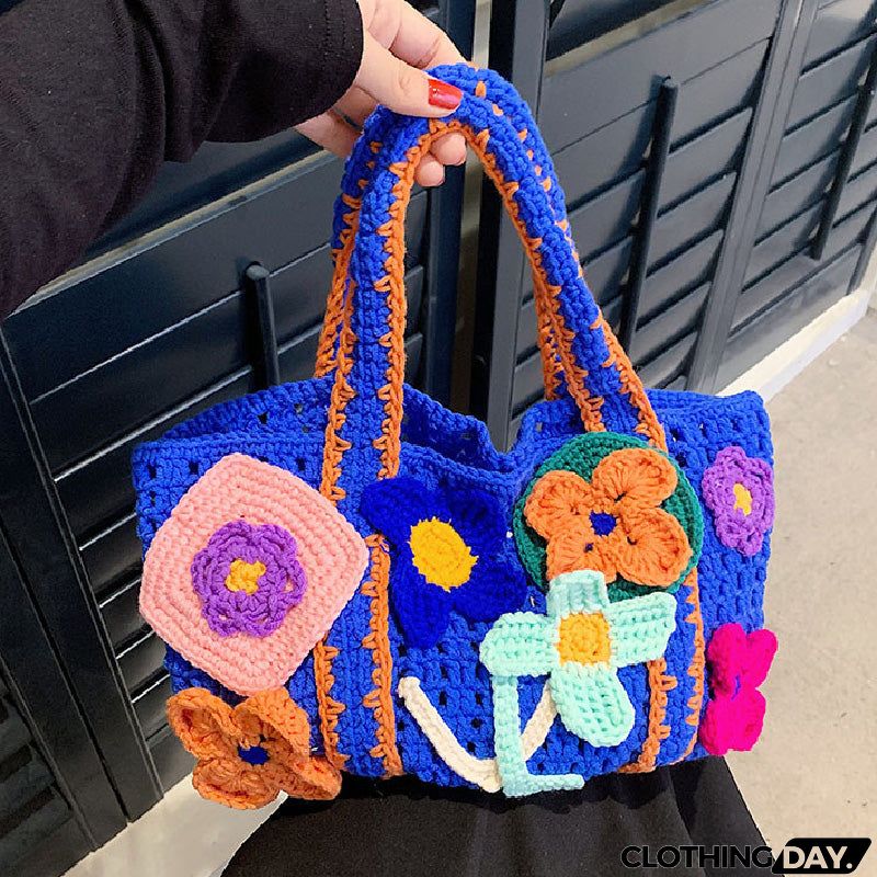 Casual Patchwork Weave Bags