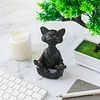 Statue de m&eacute;ditation de yoga chat heureux