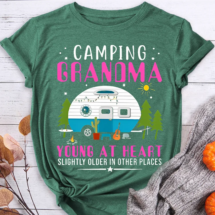 Camping Grandma Young At Heart Camping T-shirt-BSTJ0073