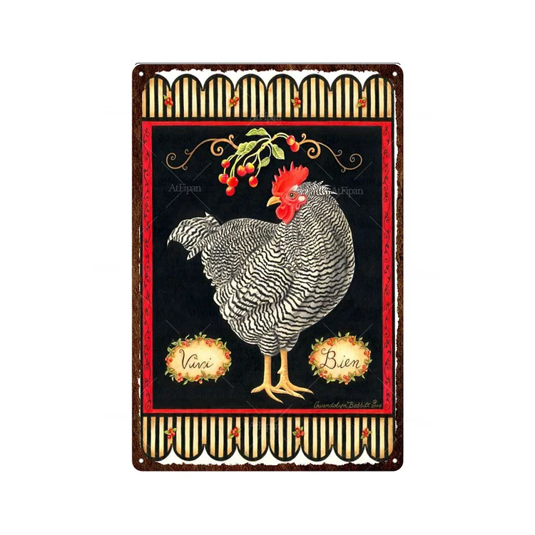Oeufs frais de la ferme - enseignes en étain vintage / enseignes en bois - 7.9x11.8in & 11.8x15.7in