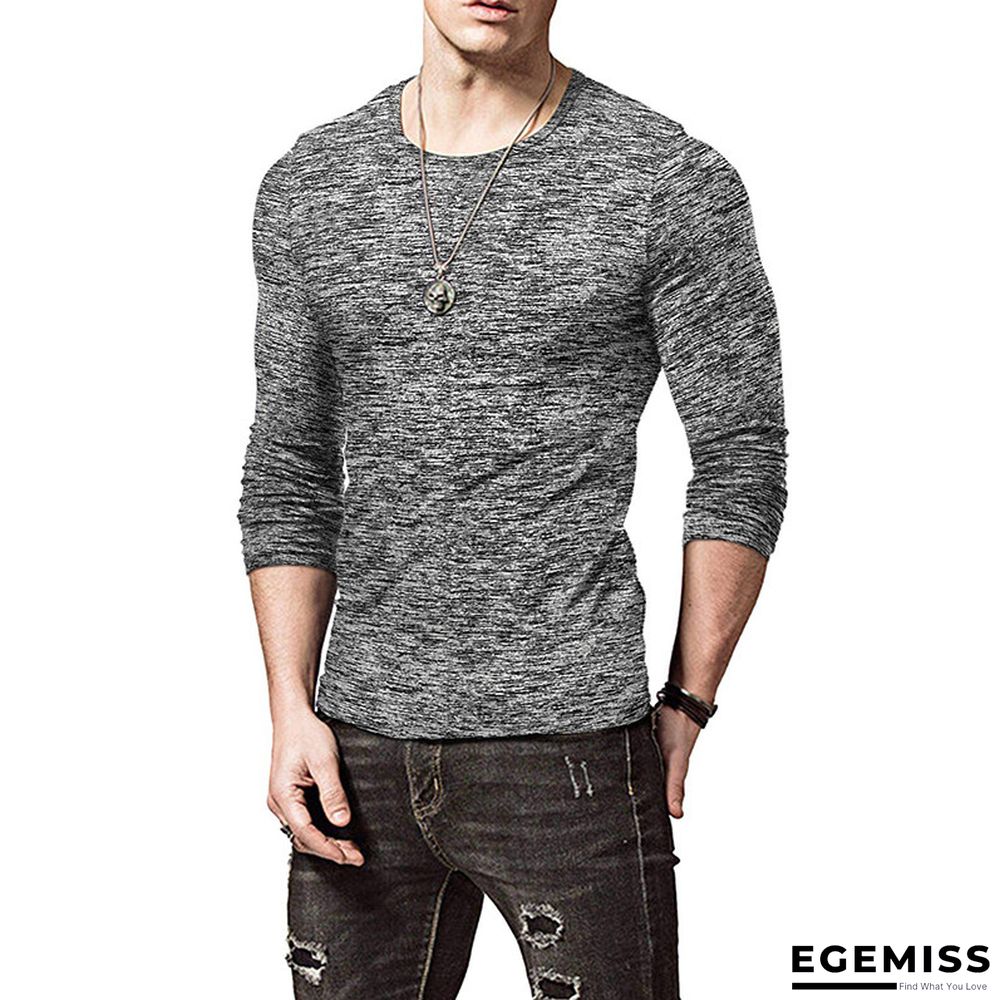 Men's Bottom Shirt Round Collar Long Sleeve T-shirt Men's Shirt jerseys | EGEMISS