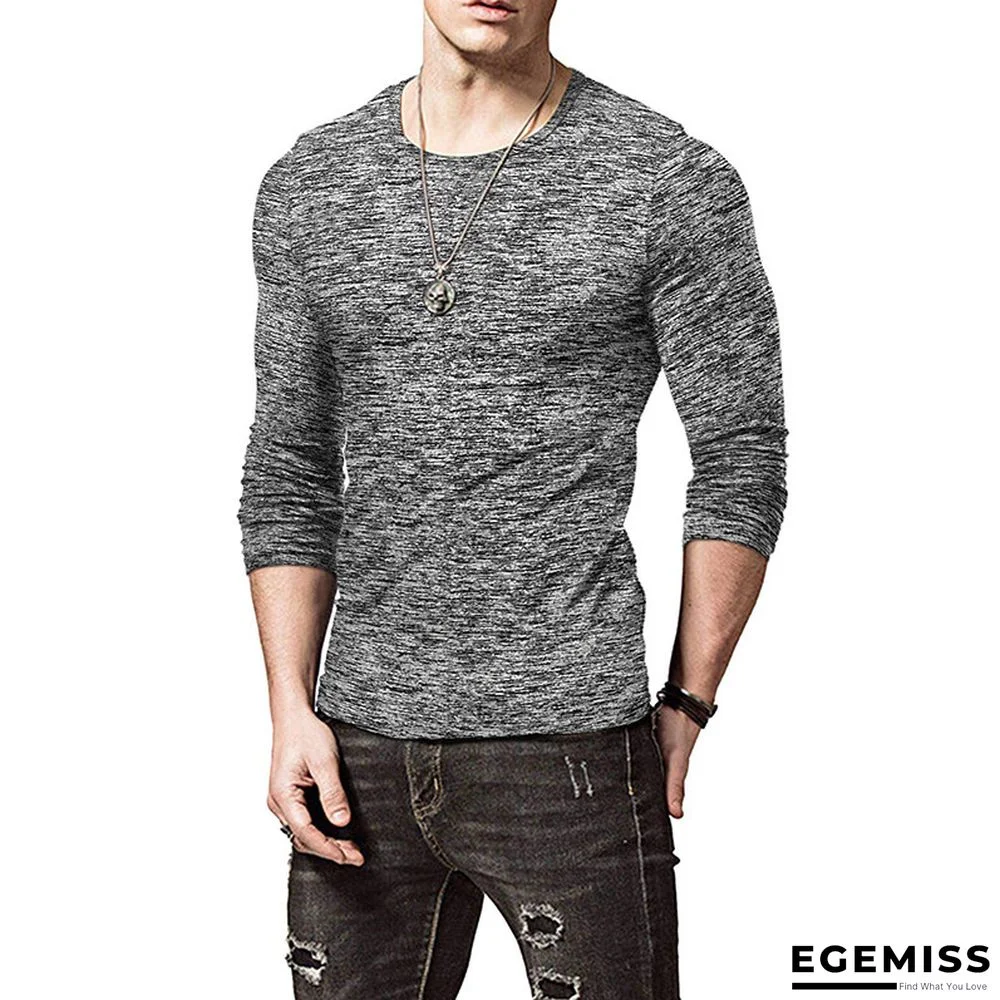 Men's Bottom Shirt Round Collar Long Sleeve T-shirt Men's Shirt jerseys | EGEMISS
