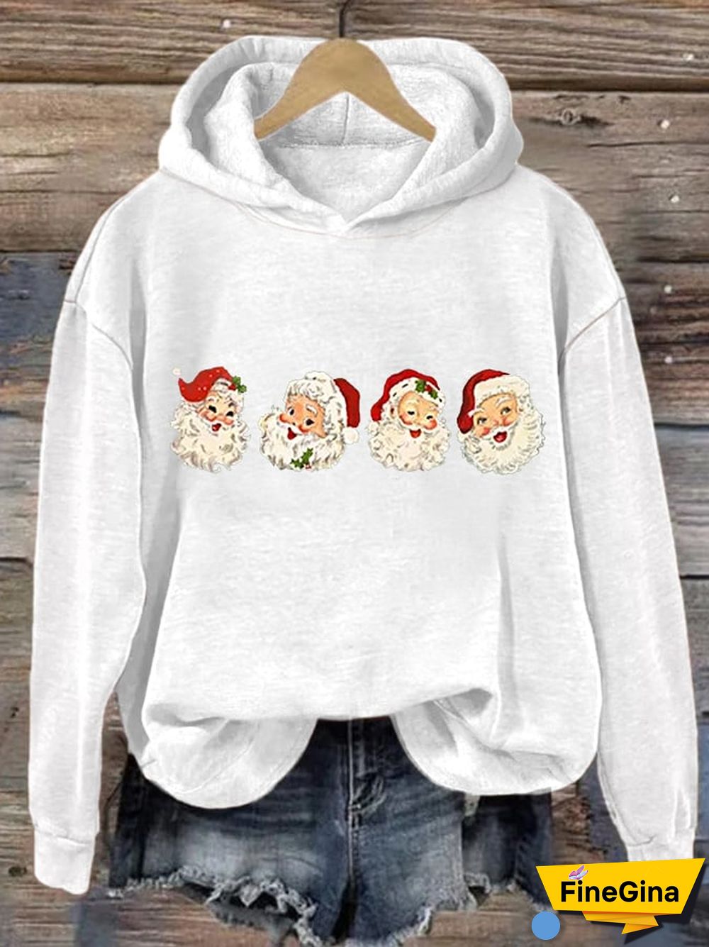 Women's Santa Claus Merry Christmas Casual Hoodie