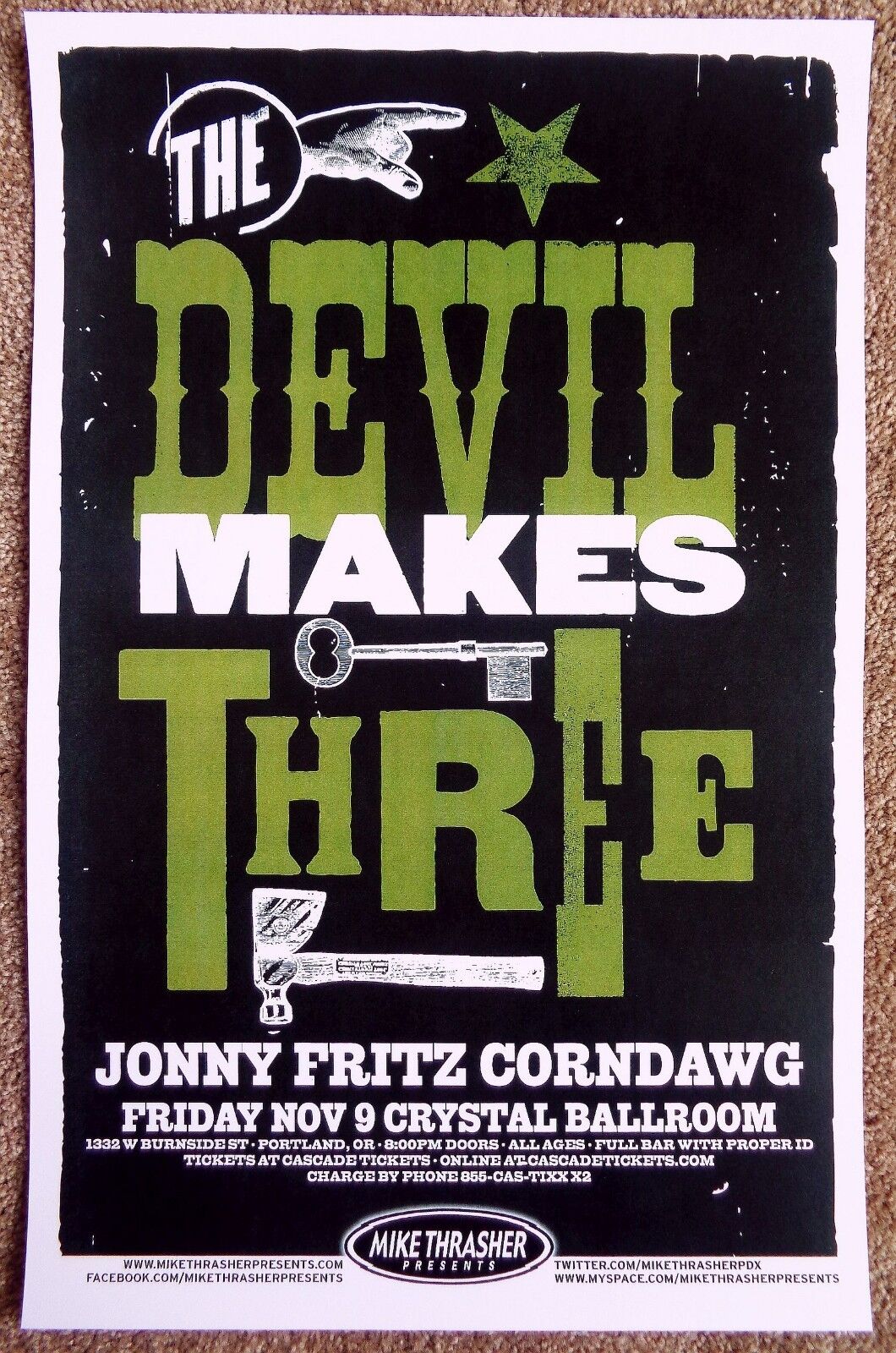 THE DEVIL MAKES THREE 2012 Gig POSTER Portland Oregon Concert 11x17