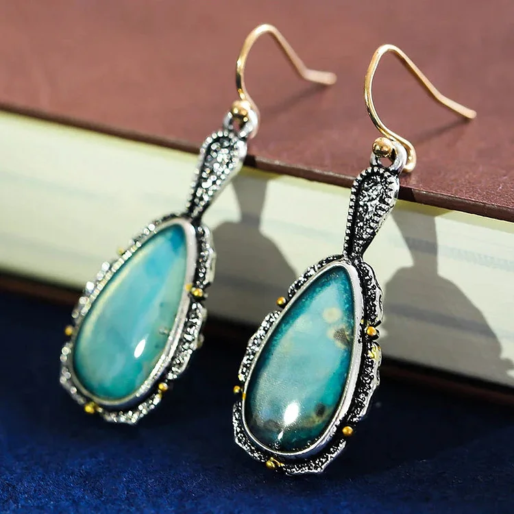 Vintage Rounded Turquoise Stone Earrings