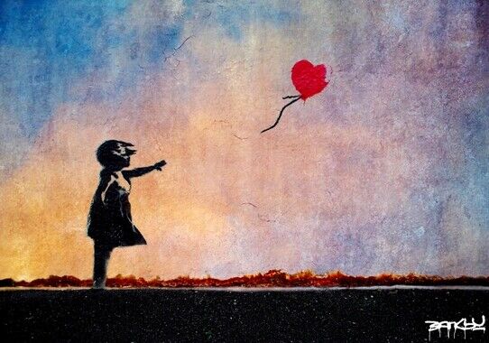 BANKSY GRAFFITI ART - GIRL & BALLOON HOPE - HIGH GLOSS Photo Poster painting POSTER  POST