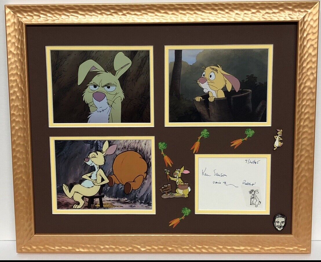 Ken Sansom Voice Of Rabbit Signed Autographed Frame Winnie The Pooh 14x17 Disney