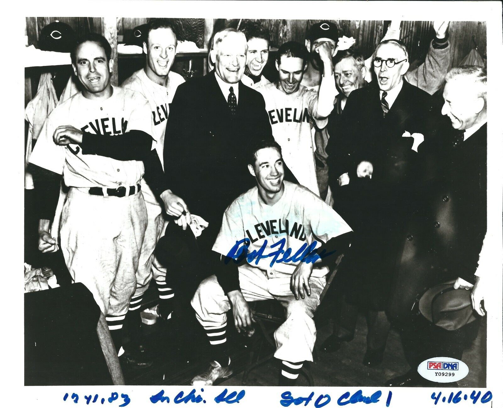 Bob Feller Signed 8x10 Photo Poster painting PSA Y09299