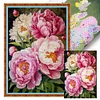 (Big Size)Peony - 11CT Stamped Cross Stitch - 40*60cm - Flower