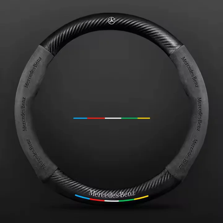 Car steering wheel cover genuine leather carbon fiber pattern special handle cover