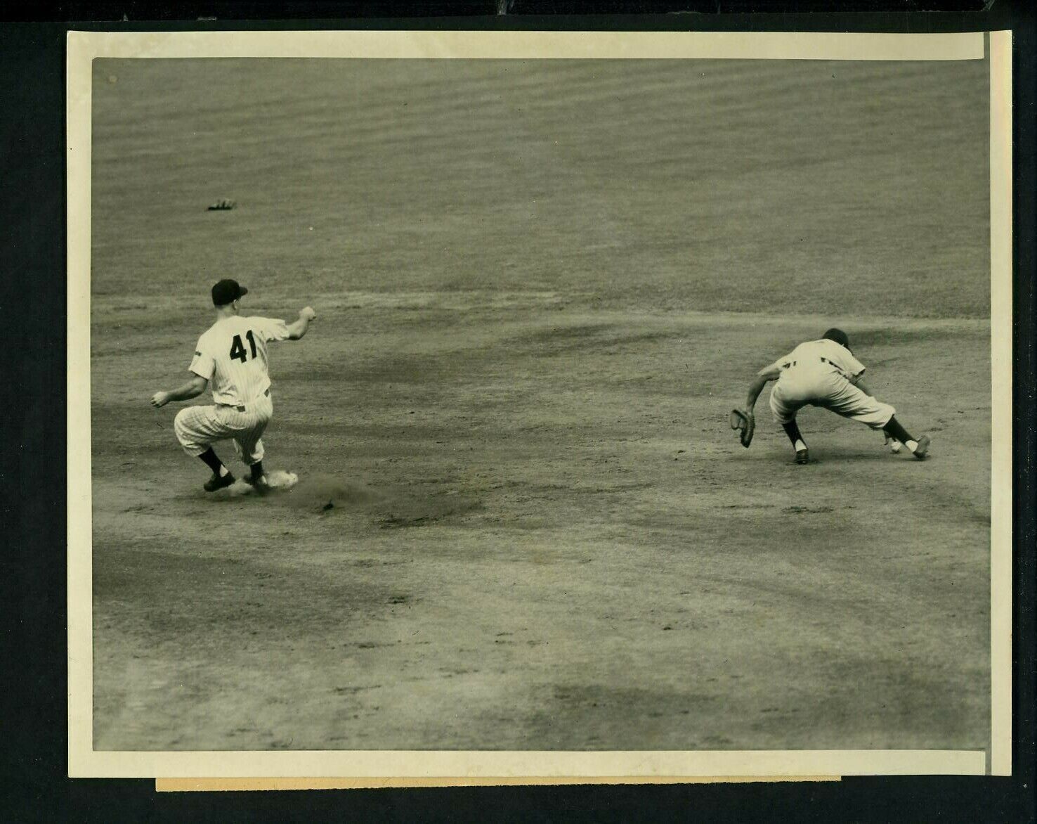 Joe Collins & Bobby Avila 1951 Type 1 Press Photo Poster painting Yankees Cleveland Indians