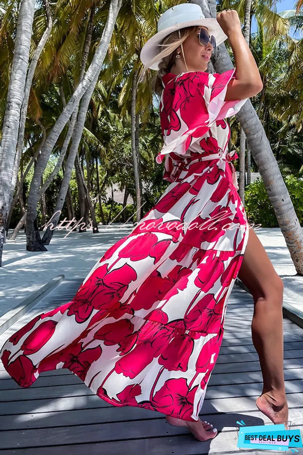 Sunshiny Days Floral Button Cover Up Maxi Dress