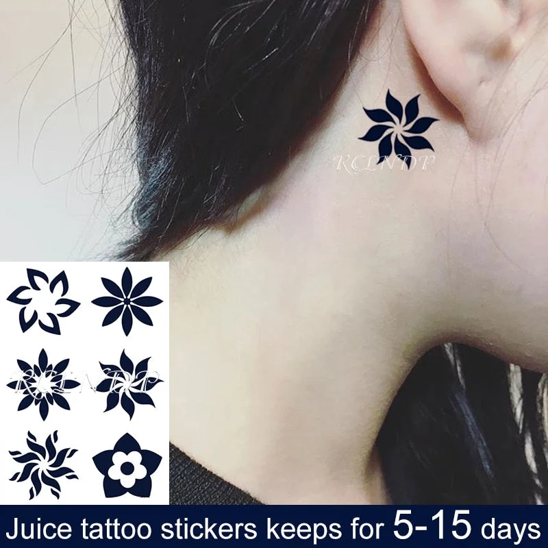 Waterproof Temporary Juice Ink Tattoo Sticker Star Circle Totem Patterns Fruit Gel Long Lasting Art for Men Women