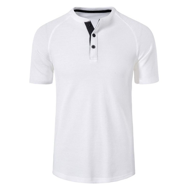 Men's Waffle Short Sleeve Henry T-Shirt