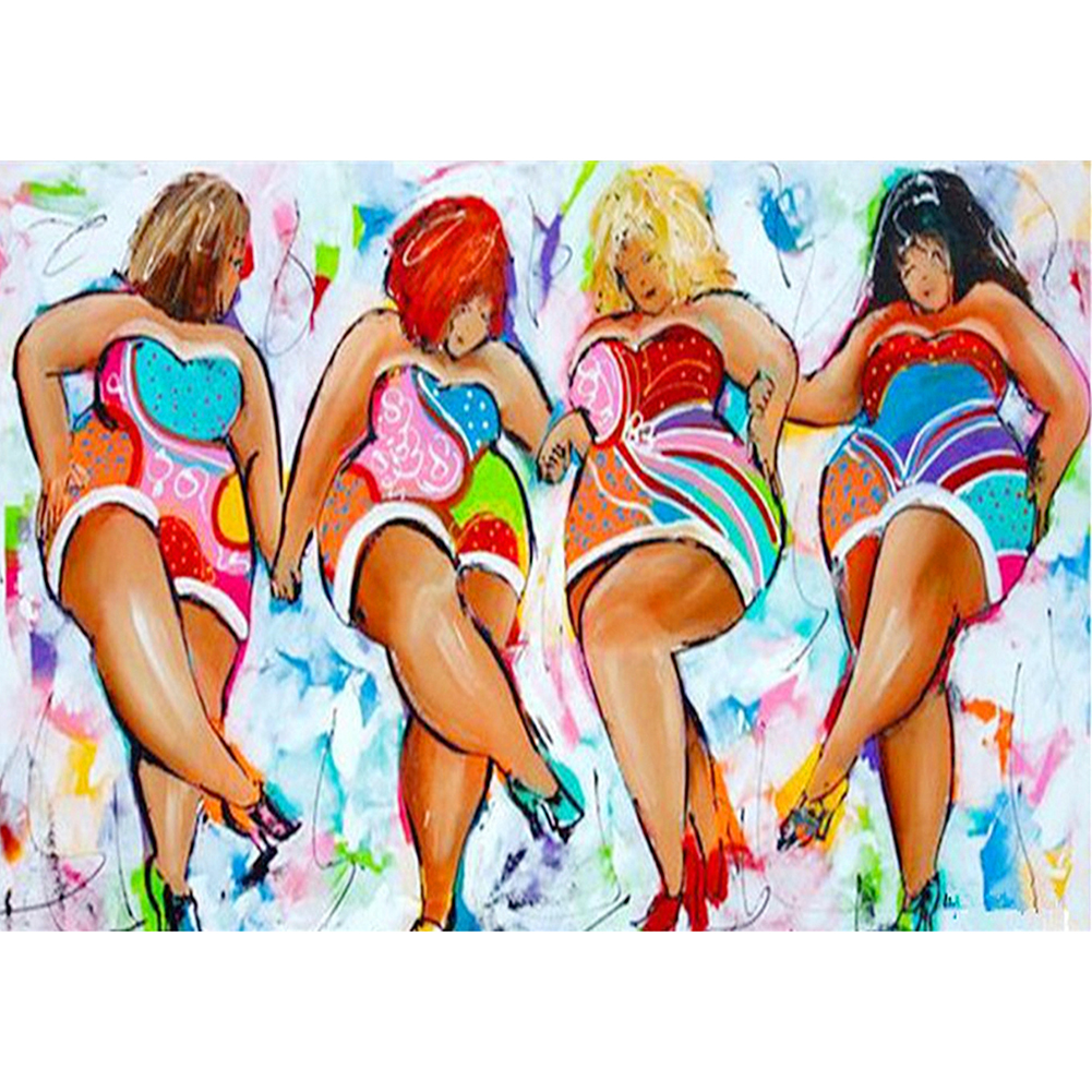 

40*30CM - Round Drill Diamond Painting - Fat Lady, 501 Original