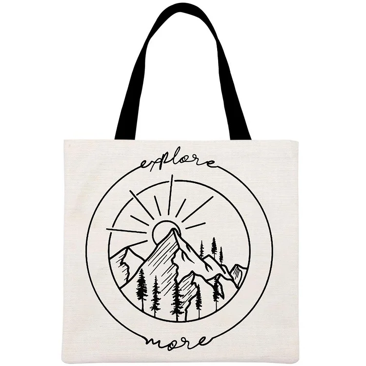 Mountain sunrise Printed Linen Bag-Annaletters