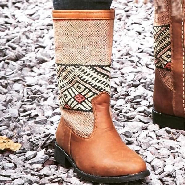 Women's Autumn and Winter Slip-On Retro Boots