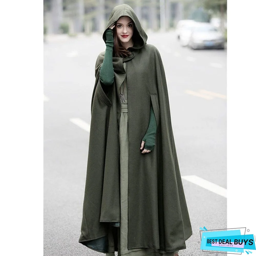 Long Hooded Loosen Plain Vintage Outerwear