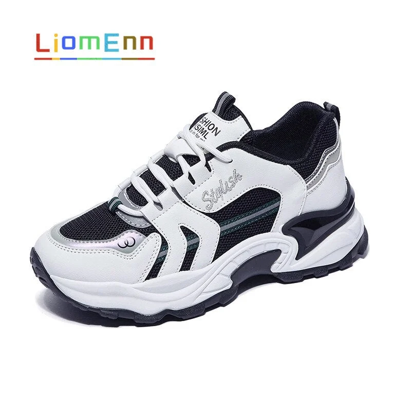 Women's Chunky Sneakers Women Shoes 2021 Fashion Korean White Casual Running Sport Shoe Platform Vulcanized Tennis Basket Femme