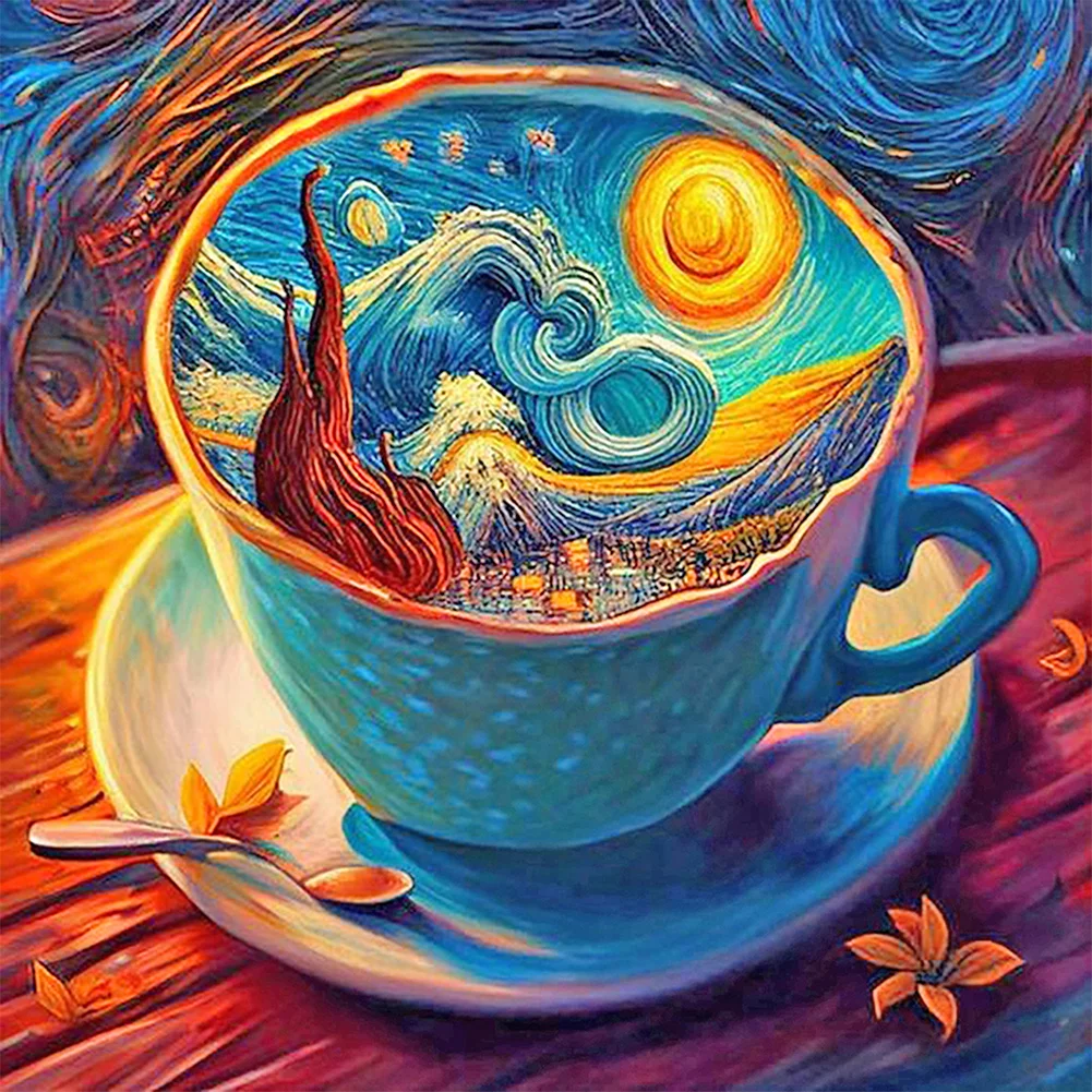 Full Round Diamond Painting - Starry Sky Coffee(40*40cm)