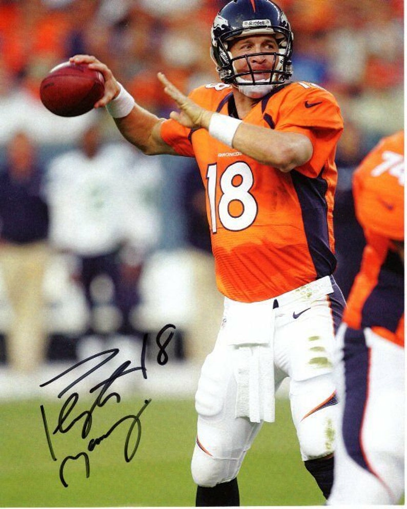 Peyton manning signed autographed nfl denver broncos Photo Poster painting