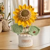 Crochet Flowers Potted Plants Decorative Crochet Ornaments DIY Gifts for Friends