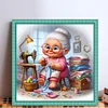 Happy Old Lady Doing Sewing-11CT Stamped Cross Stitch 45*45cm/17.72*17.72in