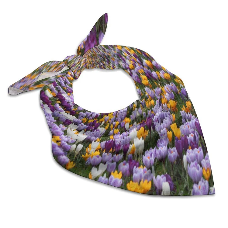 Kerchief 6002927-field-flowers-spring-crocuses  customized, personalized, gift