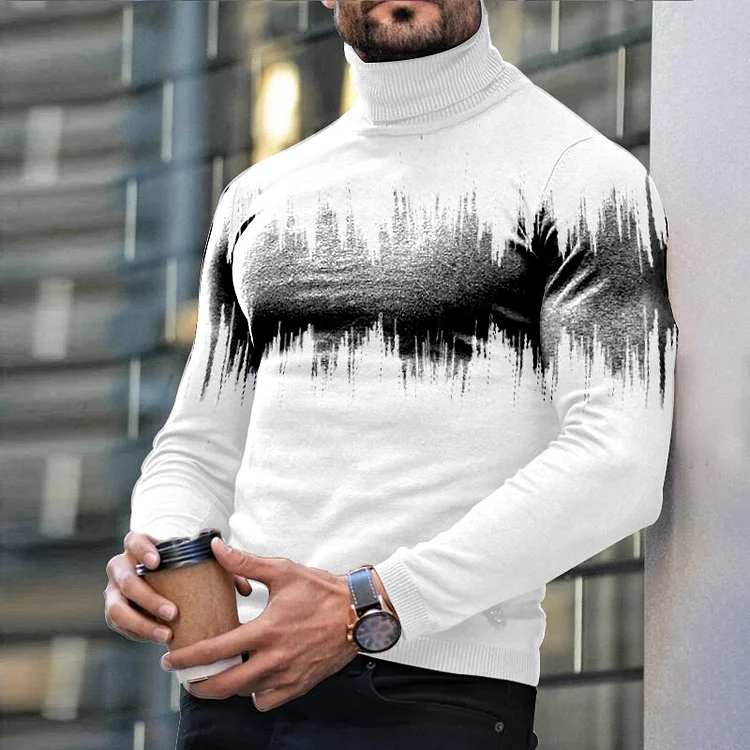 Men's casual high neck long sleeve