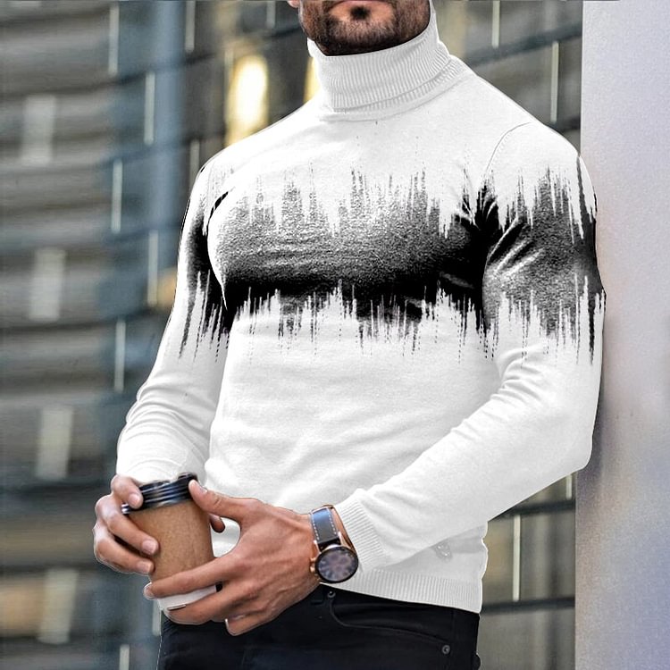 Men's casual high neck long sleeve