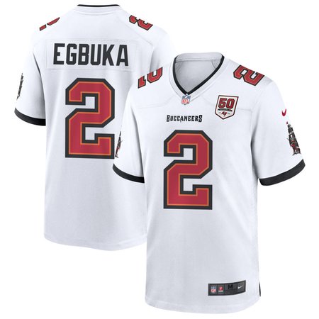Youth Tampa Bay Buccaneers #2 Emeka Egbuka  White 50th Anniversary Game Jersey