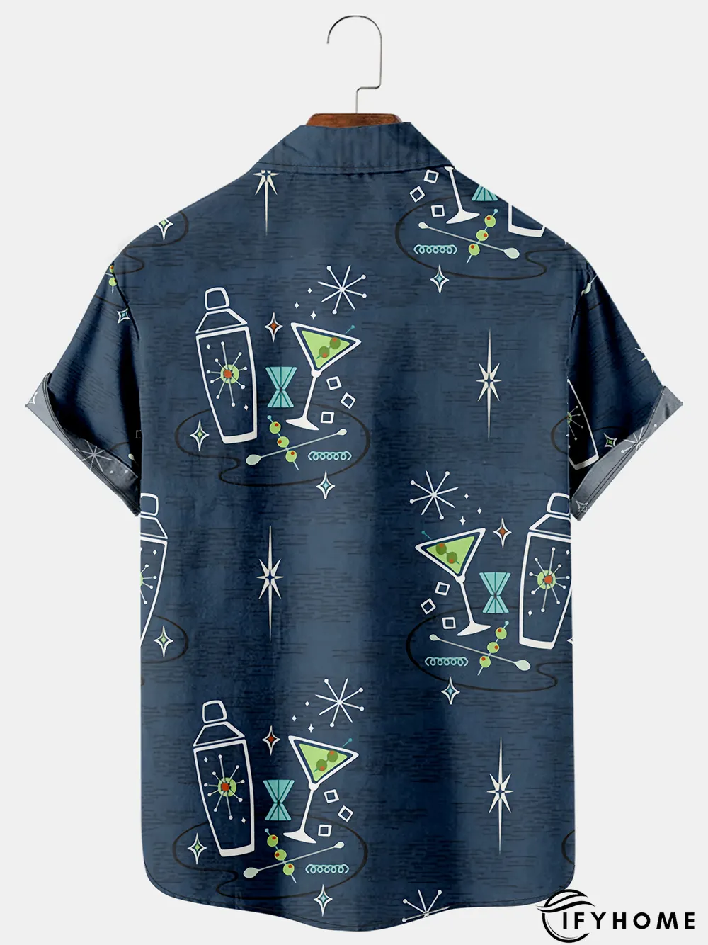 Cocktail Martini Shaker Graphic Tipsy Spirit Vintage Geometric Shirt | IFYHOME