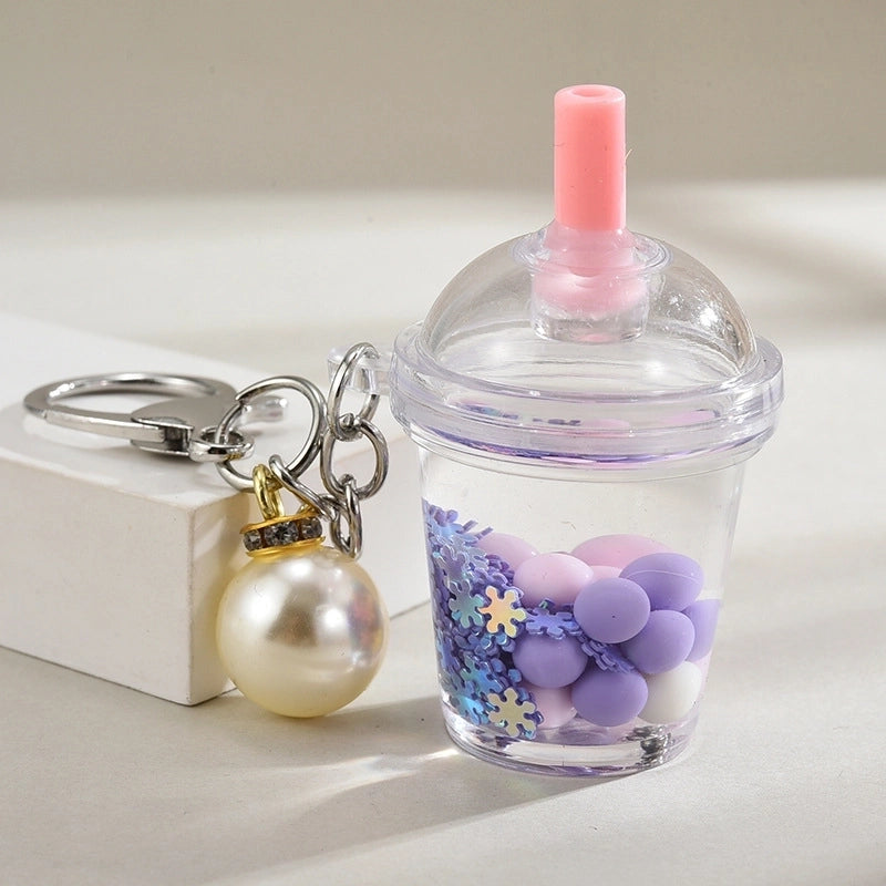 Cartoon Style Cute Cup Arylic Women’s Bag Pendant Keychain