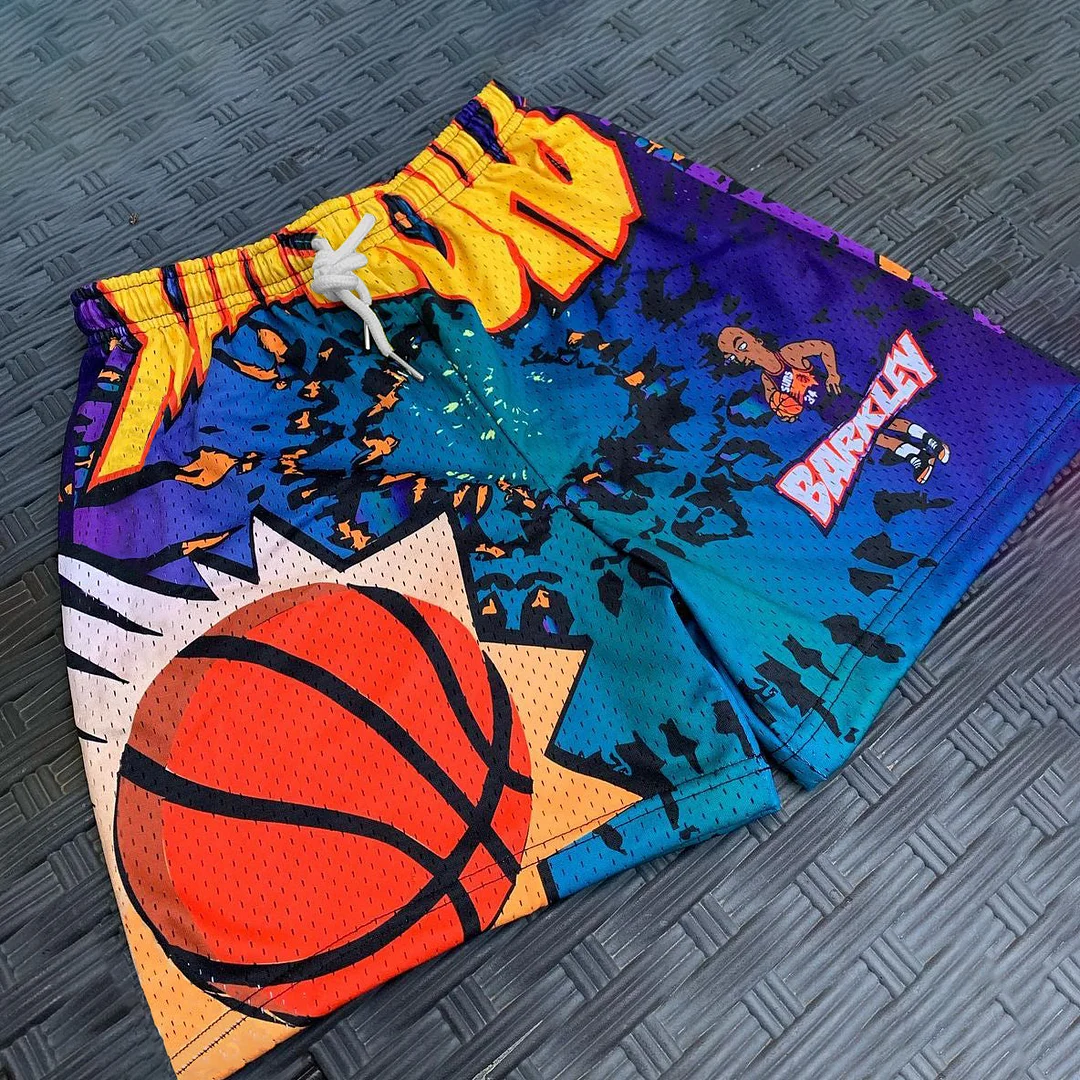 Tide brand cartoon basketball mesh street shorts