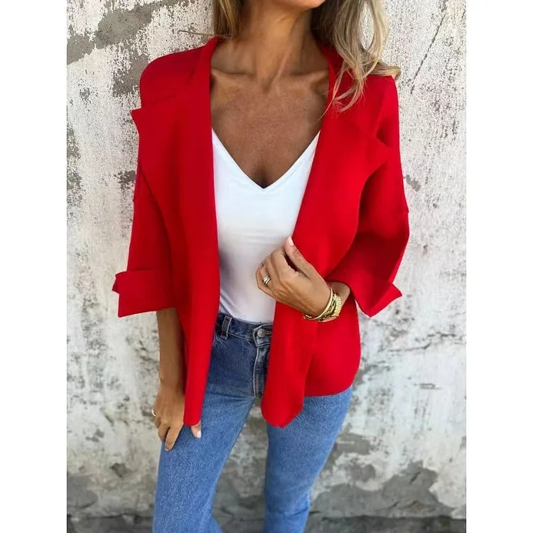 💖Women's elegant casual jacket with lapels 