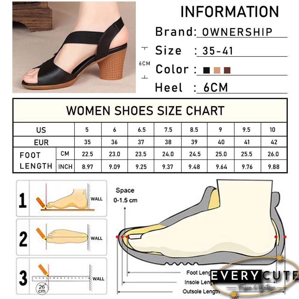 Women Ankle Strap Sandals Peep Toe High Heels Rome Summer Women's Thick Heel Comfortable Shoes Ladies Fashion PU Footwear
