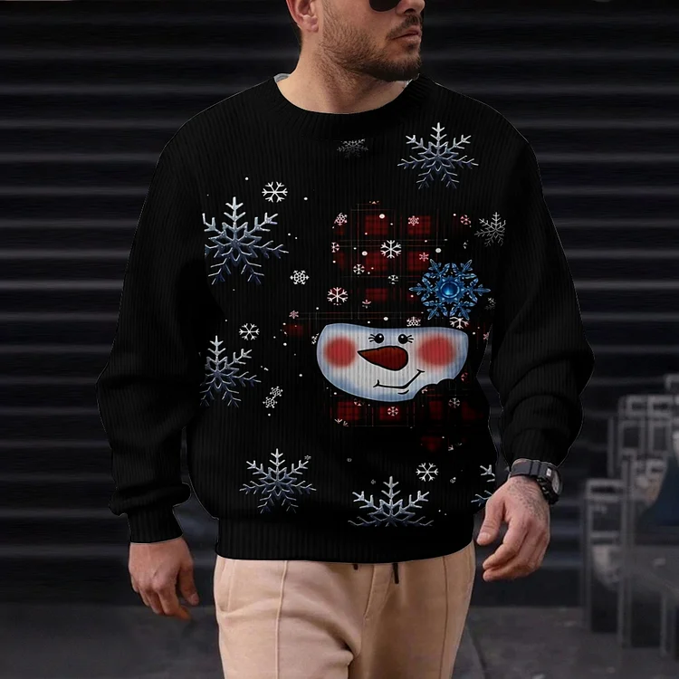 Men's Christmas Casual Printed Round-neck Sweater