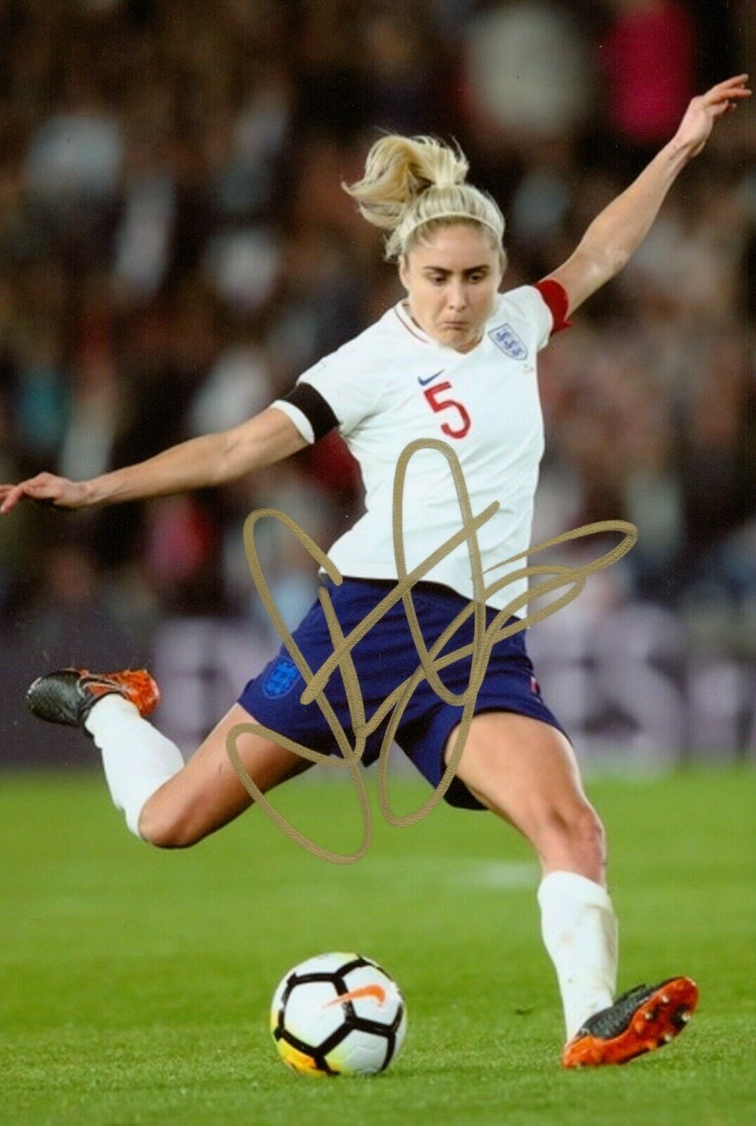 Steph Houghton Signed 6x4 Photo Poster painting England Manchester City Womens Autograph + COA